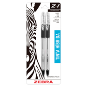 LM-Bolígrafo z-1 zebra , punto fino 0.7 lor negro, blister con 2 piezas