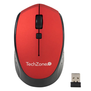 Mouse Techzone inalámbrico rojo .