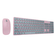 Kit teclado y mouse Perfect Choice Inalámbrico rosa