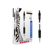 Bolígrafo gel retráctil sarasa zebra, punto medio 0.7 mm, color negro, 12 pz