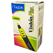 Resaltador de texto Vision Plus punta cincel 6 mm amarillo caja con 12 pzas