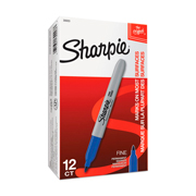 Marcador permanente Sharpie fino azul caja con 12 piezas