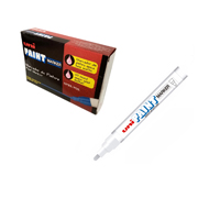 Marcador permanente UniPaint punta bala color blanco caja con 12 pzas
