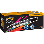 MARCADOR BIC MARKING 2300 NEGRO MARCADOR PERMAMENTE 6 PIEZAS