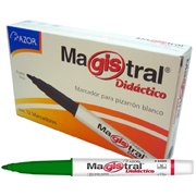 Marcador Magistral Didáctico punta bala 2 mm color verde caja con 12 pzas