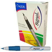 Marcador permanente ultra fino Signal 0.5 mm color azul caja con 12 pzas