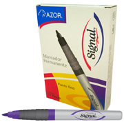 Marcador permanente fino Signal punta bala 1.5 mm color violeta caja con 12 pzas