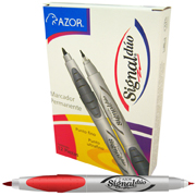 Marcador doble punta bala Signal Duo color rojo caja con 12 piezas