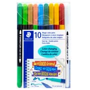 Marcador Mágico Staedtler  borrable de doble punta, estuche con 10 piezas