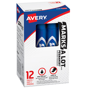 Marcador estándar permanente azul AVERY con 12 piezas marks-a-lot