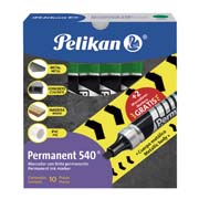 Marcador permanente Pelikan 540 verde caja con 10 piezas