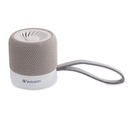 Mini bocina Verbatim inalámbrica blanca .