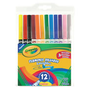 Plumones Crayola delgados lavables puntafina 12 piezas