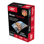 Mica térmica GBC 11.5x8cm espesor de 10 milésimas forma rígida