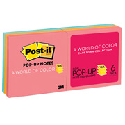 Notas adhesivas Mod. r330-an Post-it Pop-up Capetown 3x3pulgadas, 6 blocks con 1