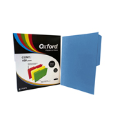 Folder de color Oxford carta color azul ceja 1/2 caja con 100 pzas
