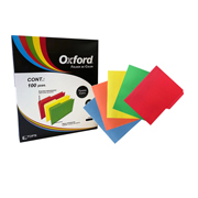 Folder de color Oxford carta colores surtidos ceja 1/2 caja con 100 pzas