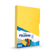 Folder de color intenso Fortec oficio color amllo ceja 1/2 caja con 25 pzas