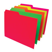 Folder de color Pendaflex carta color surtido neón ceja 1/2 caja con 25 pzas