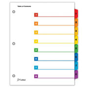 Separador numérico con índice Cardinal carta 1-8 divisiones impresas
