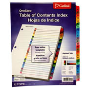 Separador alfabético con índice Cardinalcarta A-Z divisiones impresas