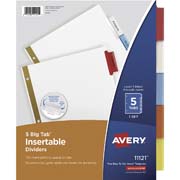 Separador blanco carta 5 divisiones A Y  tecnología laser/inkjet