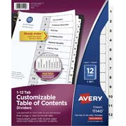 Separador blanco carta 12 divisiones RY  tecnología laser/inkjet