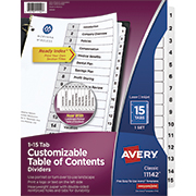 Separador blanco carta 15 divisiones AVERY tecnología laser/inkjet