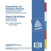 Separador basico amarillo 5 divisiones AVERY tamaño carta
