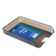 Memo caja de plástico Sablón color humo 10.3 x 15 x 2.7 cm