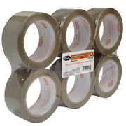 Cinta 182 de empaque TUK 48mm x 100m , color canela, con 6 piezas