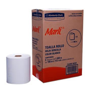 Toalla en rollo blanca Marli con 180 m, caja c/ 6 bobinas