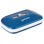 Hub USB Manhattan v2.0 7 ptos con fuenteazul