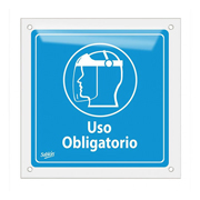 Señal uso obligatorio de careta .