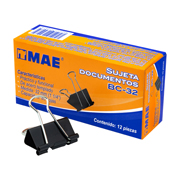 Sujetadocumentos mae de 32 mm 12 piezas .