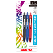 Bolígrafo mini z grip, punto medio 1.0 mm, color negro, azul y rojo, blister 3 p