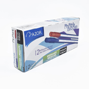 Bolígrafo dúo mediano Pin Point 1.0 mm colores azul-rojo caja con 12 pzas