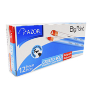 Bolígrafo grueso Big Point 1.2 mm color rojo caja con 12 pzas