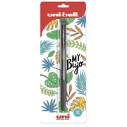 Bolígrafo fino de gel retráctil Uni-B all 0.7 mm color negro blíster