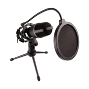 Micrófono Perfect Choice con filtro y tripie alámbrico