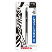 Boligrafo gel j roller rx zebra, punto fino 0,5 mm, negro, blister 1 pz