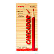 Lápiz checador Baco rojo, lápiz checa 10 piezas