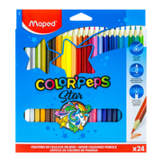 Lapices de color Maped con 24 piezas  Lápiz colorpeps triangular