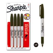 Marcador fino permanente Sharpie negro blíster 4 piezas