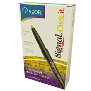 Marcador para billetes Signal Checkit punta cincel 4 mm sin color caja 12 pzas