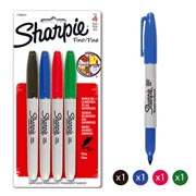 Marcador fino permanente Sharpie surtido4 colores básicos