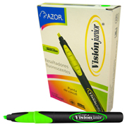 Resaltador de texto Vision Jr. punta cincel 4 mm color verde caja con 12 pzas
