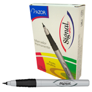 Marcador permanente ultra fino Signal 0.5 mm color negro caja con 12 pzas