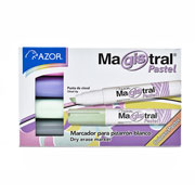 Marcador Magistral Didáctico punta cincel 6 mm colores pastel caja con 4 pzas