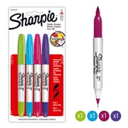 Sharpie doble punta tarjeta con 4 piezas.